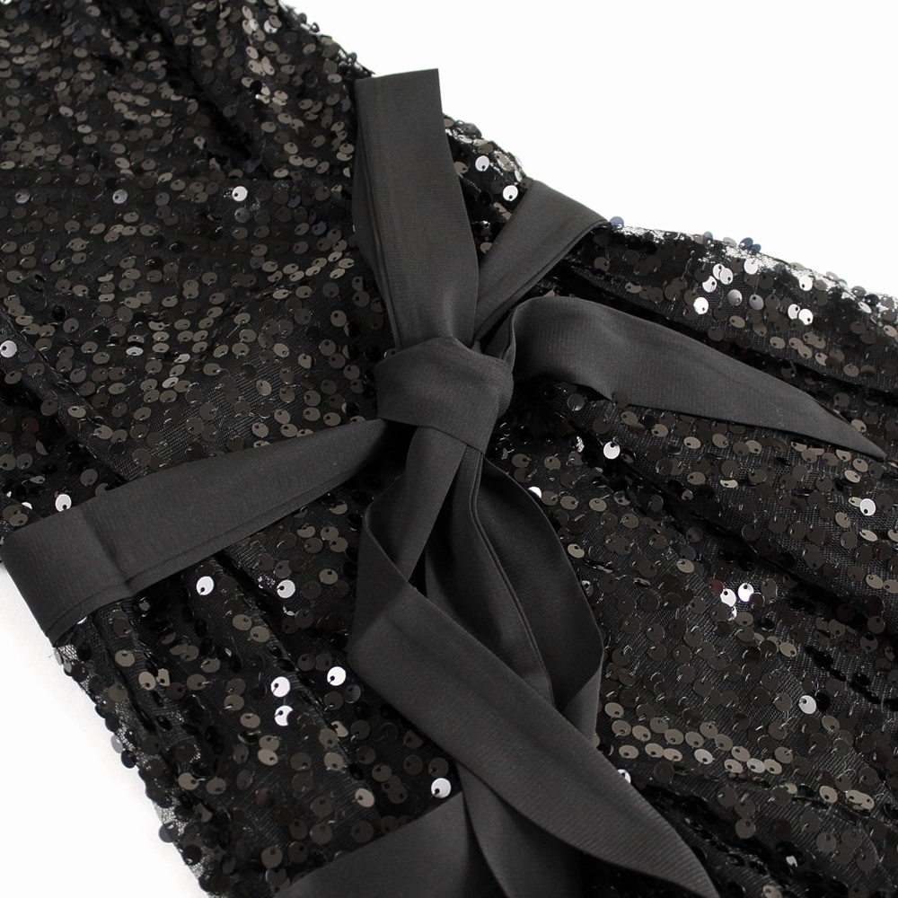 Pink Plunging V-Neck Sequin Wrap Belted Maxi Dress - Picture 11 of 13